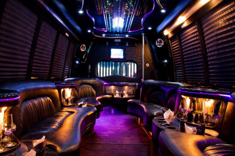 Garden Grove 22 Passenger Party Bus Interior